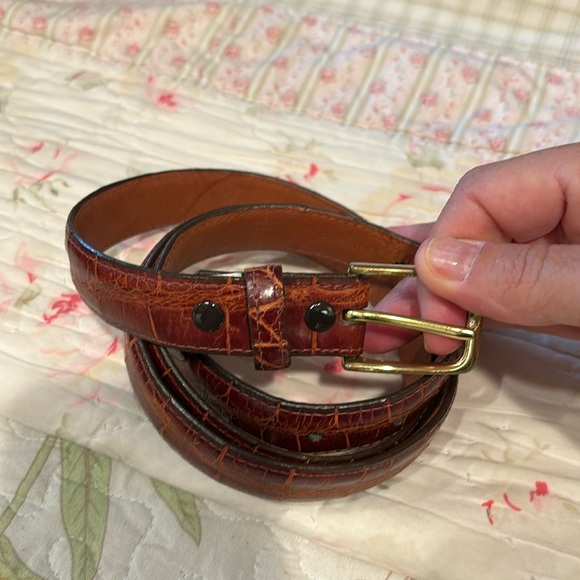 Brooks brothers alligator brown belt 38